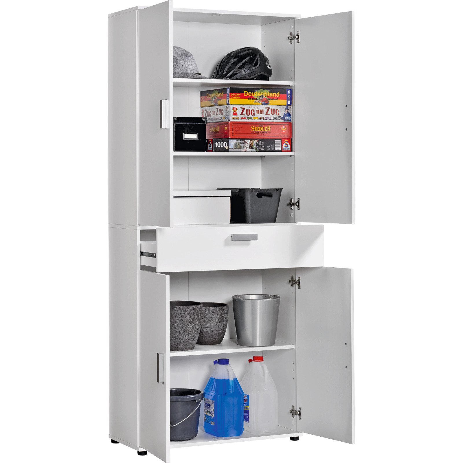 Mehrzweckschrank Kreta 5 Dekor weiss 75 x 184 x 35 cm