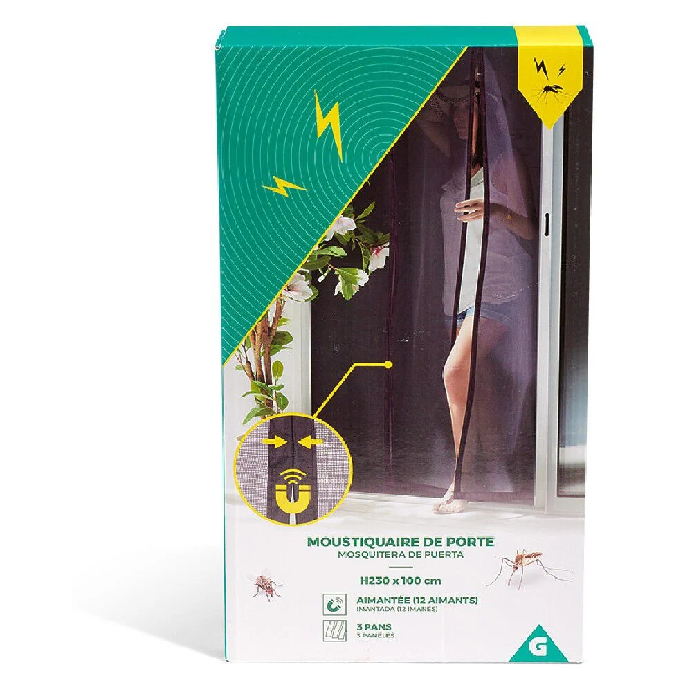Moustiquaire de porte 3 pans aimantés