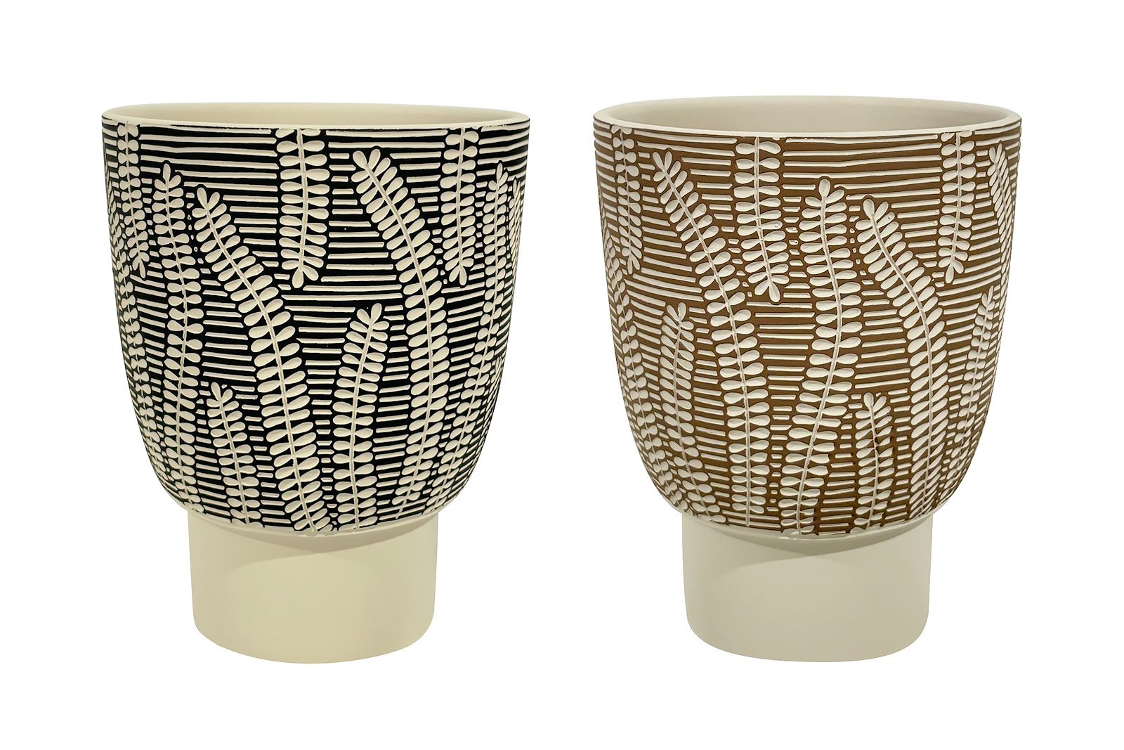 Clay blomsterpotte I Sort og hvit Ø13,8 H17,8 cm