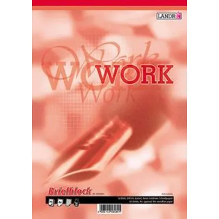 Landré Briefblock Work, holzfrei 70 g/qm, A4, 5mm kariert, weiß, 50 Blatt