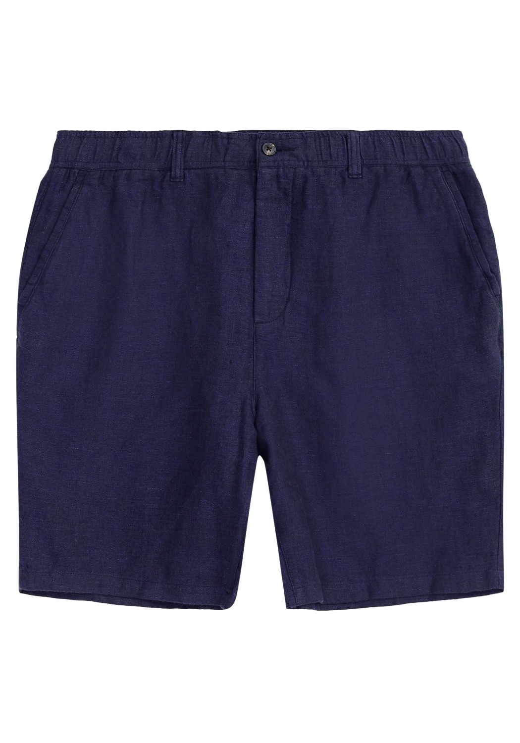 Knowledge Cotton Apparel Leinenshorts Fig Loose Herringbone Shorts Total Eclipse
