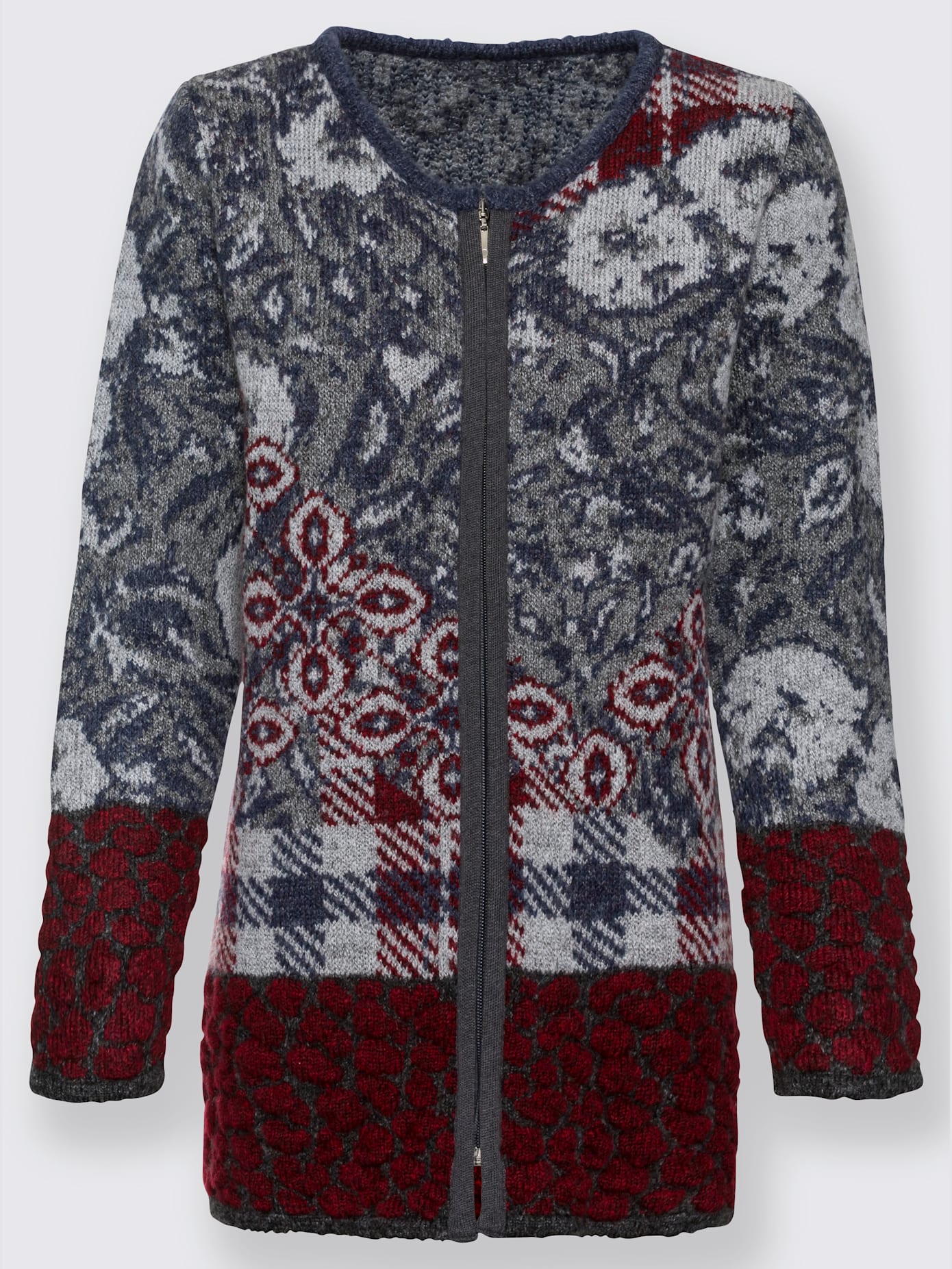 Veste en tricot jacquard joli motif jacquard