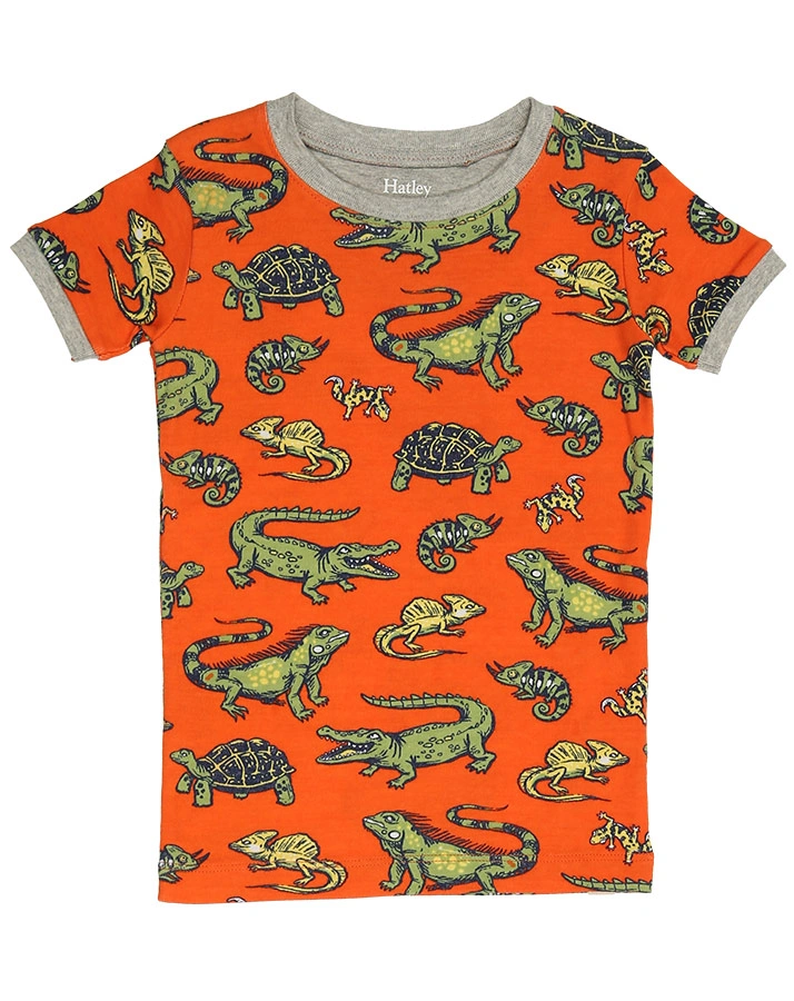 Schlafanzug AQUATIC REPTILES kurz in orange