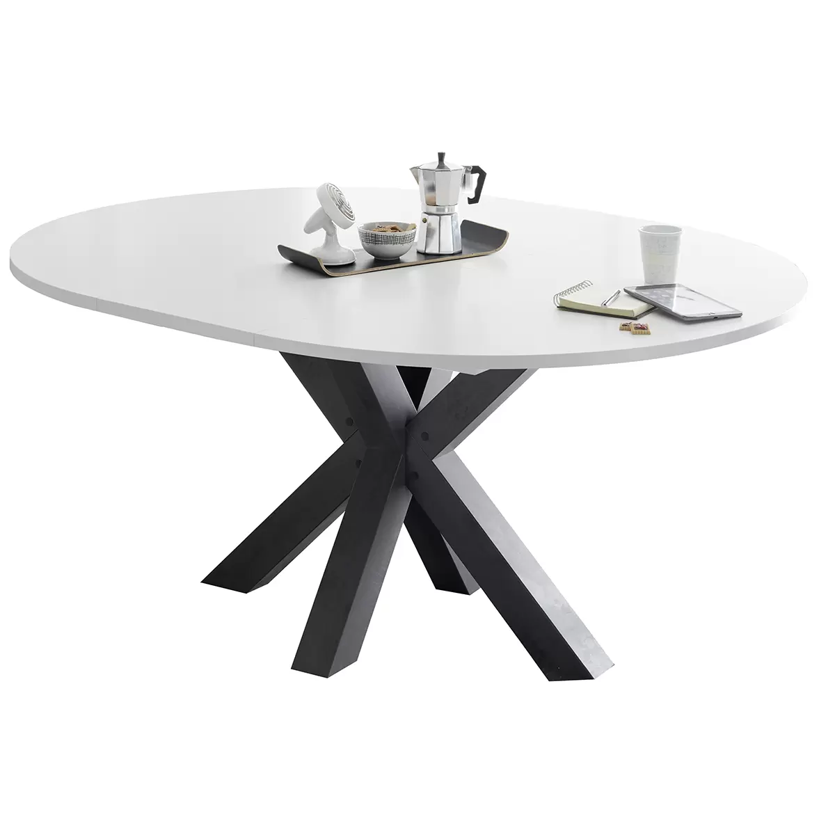 Esstisch Big System Rund schwarz,weiss