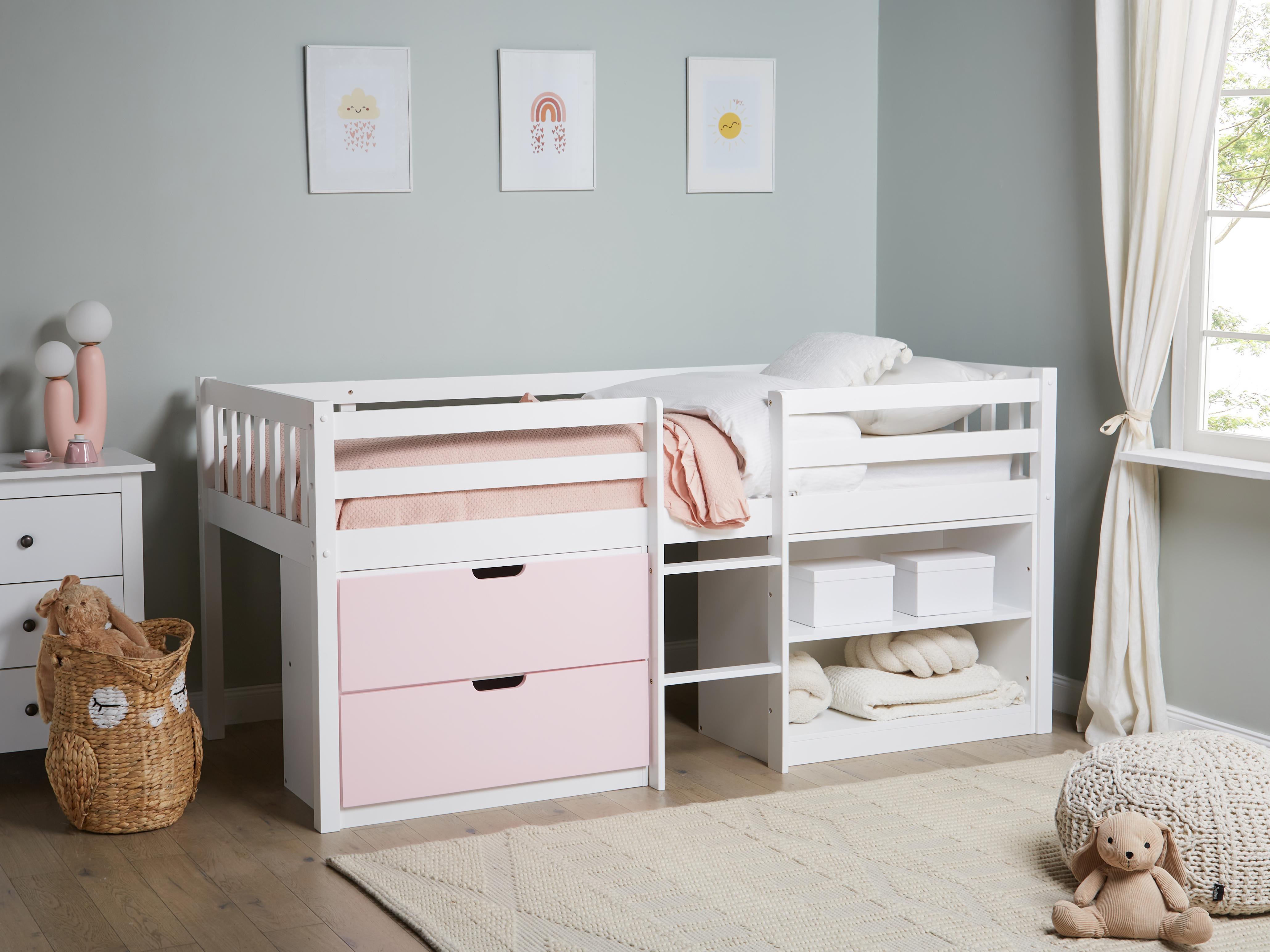Verhoogd bed Hout SUSVILLE 90 x 200 cm Roze