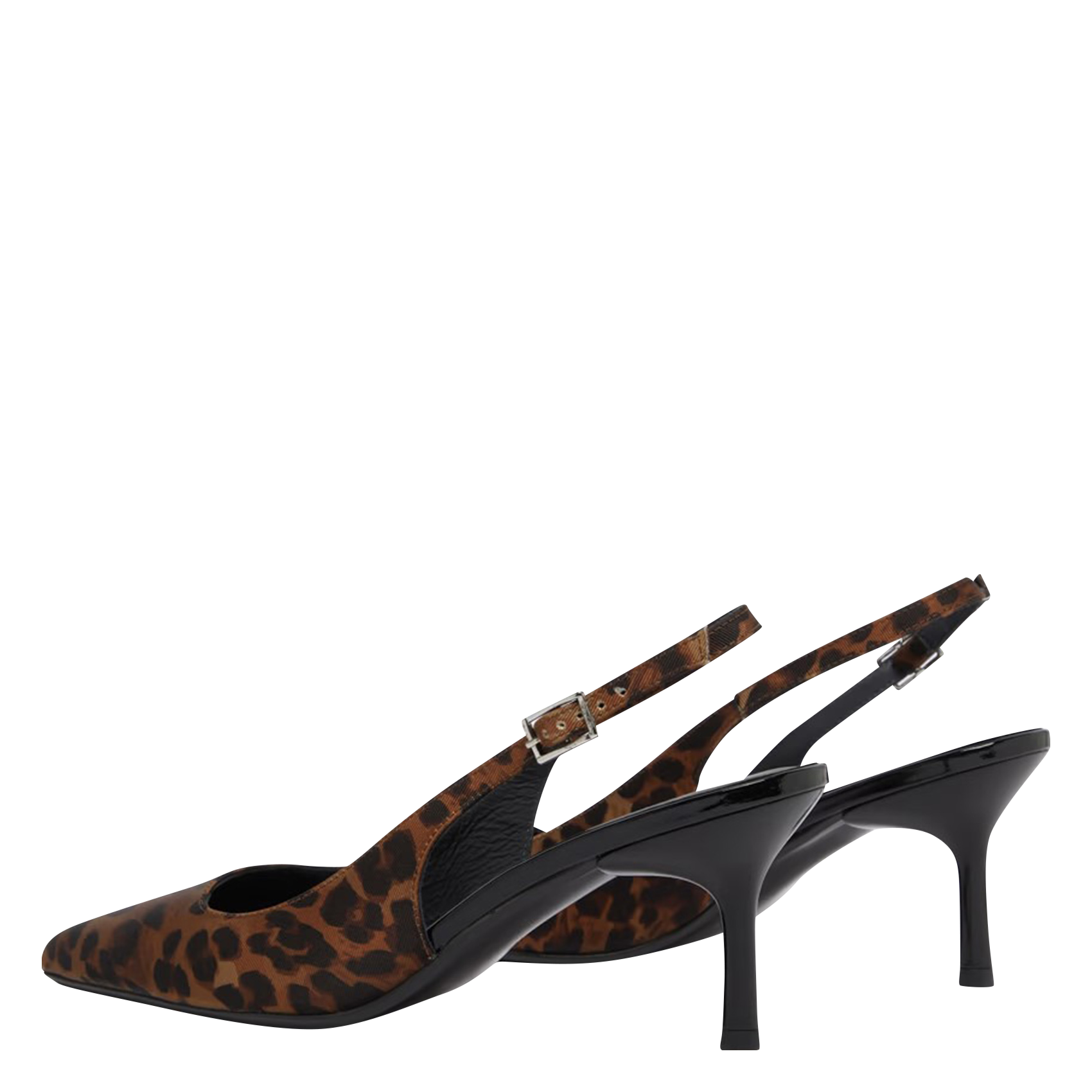 DIAMANTUS - Escarpins slingbacks imprimé léopard| Marron