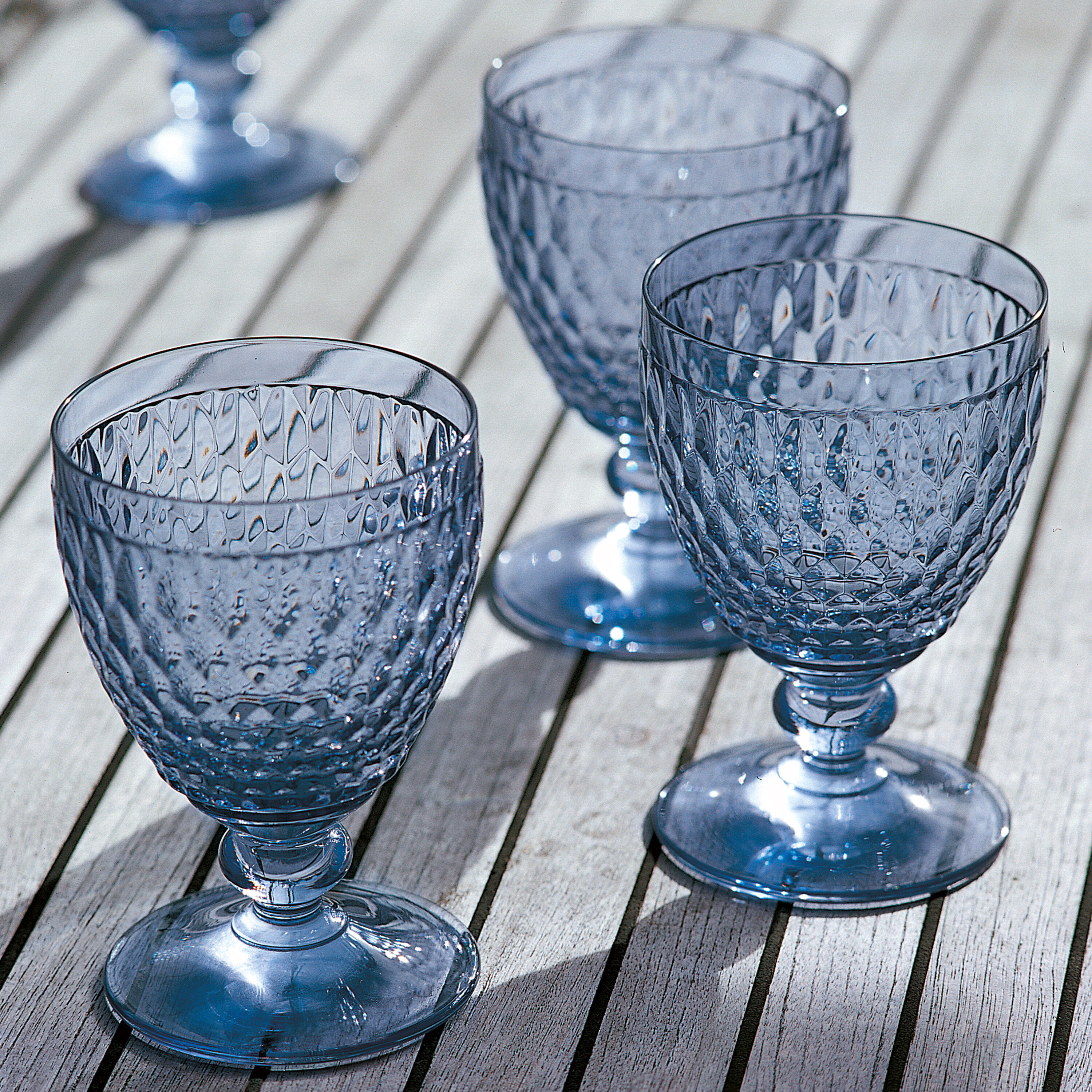 Boston Water goblet Blue, 8.5 oz, crystal glass