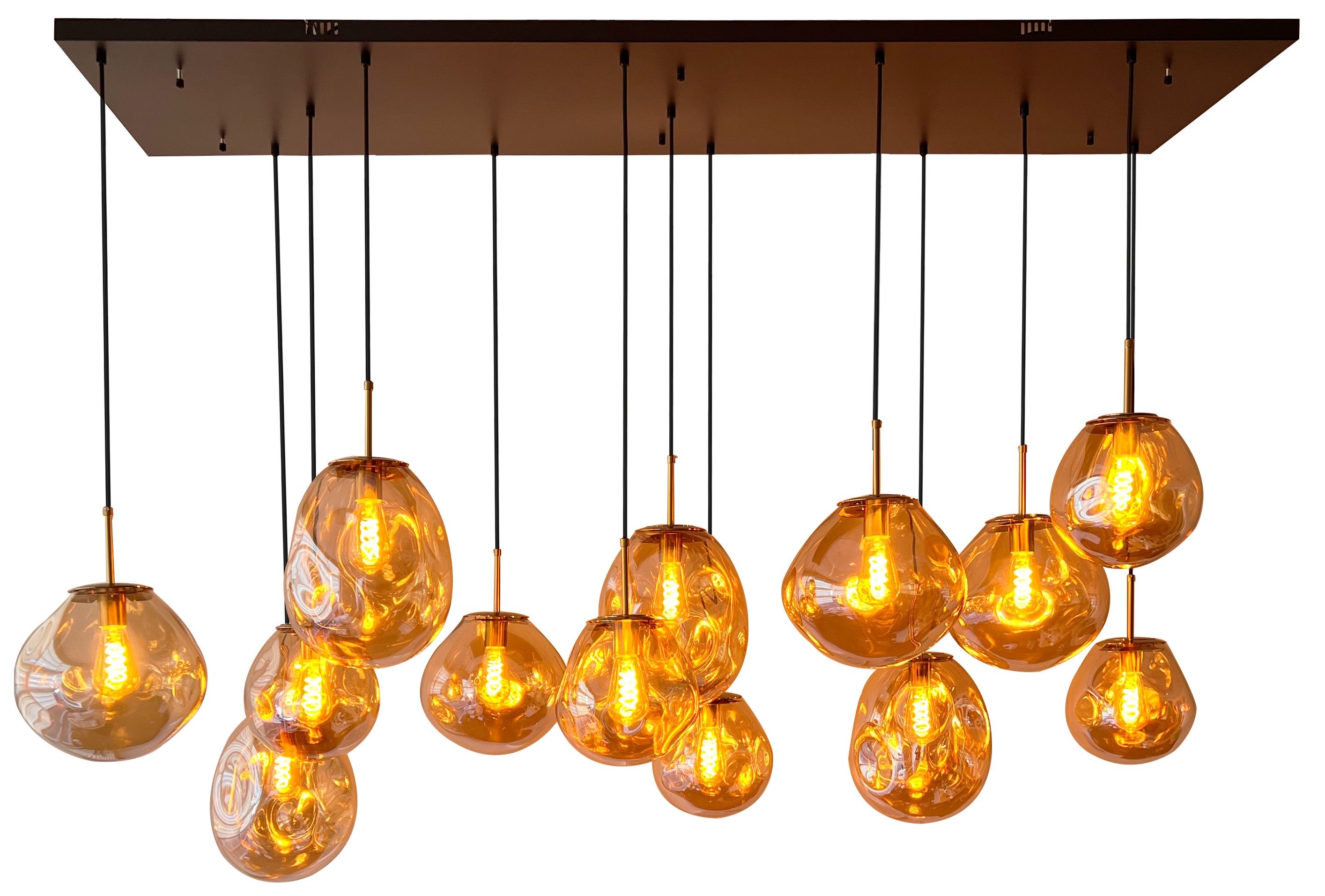 Hanglamp 13-lichts Amber Boaz B180 x D50 cm