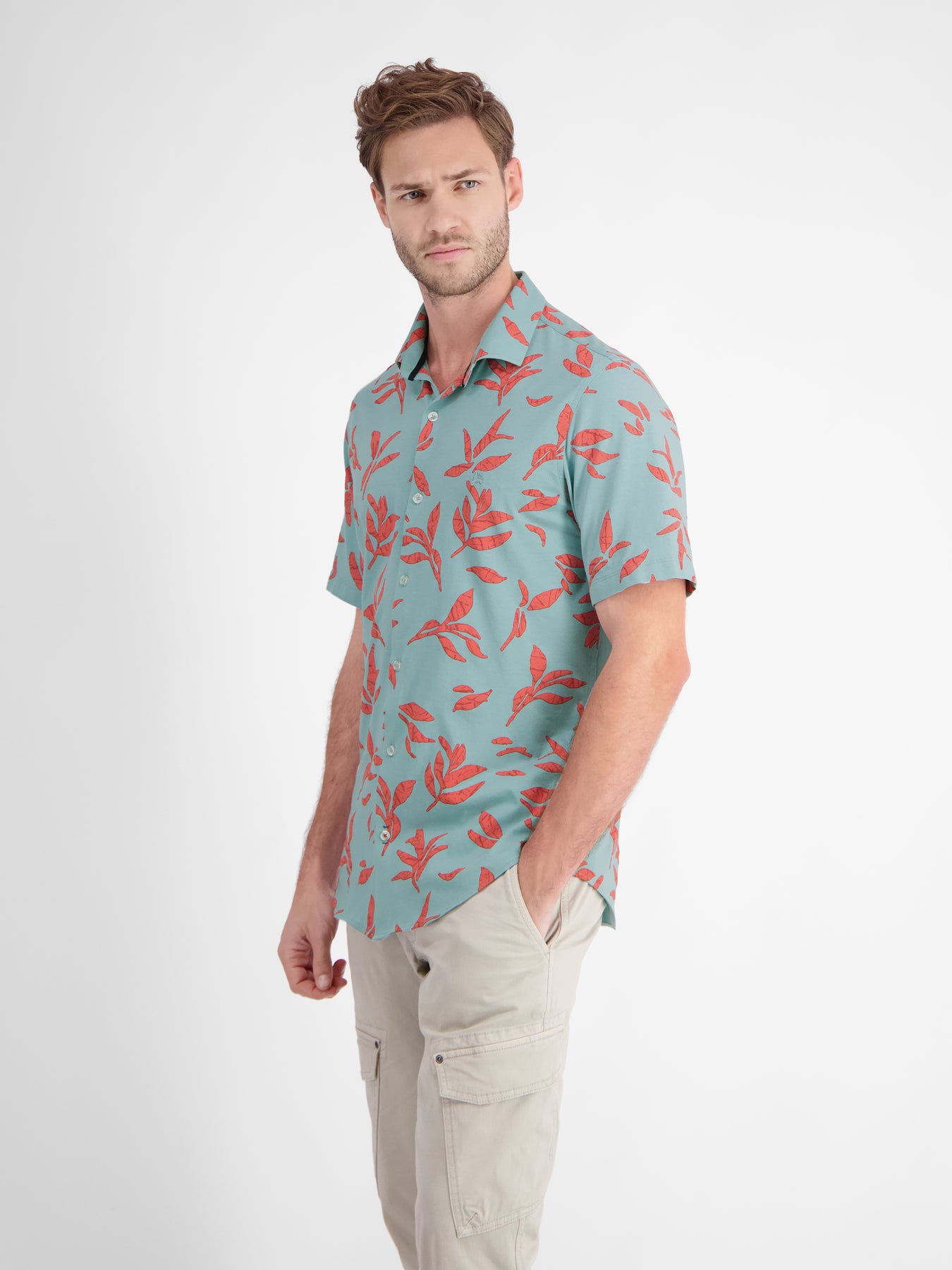 Kurzarmhemd mit floralem Print