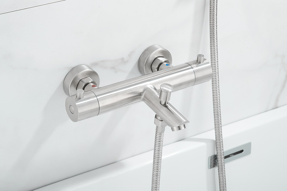 Saniclear Exclusive 304-RVS thermostatische badkraan met handdouche