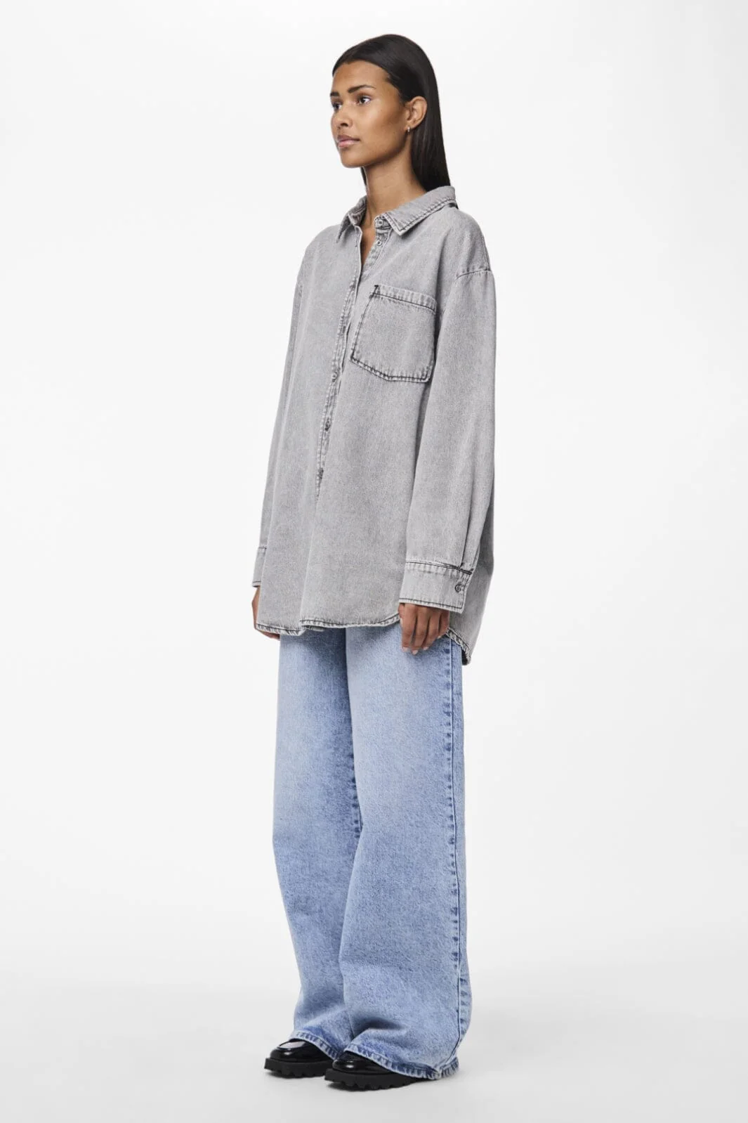 Pieces Pcmaisie Ls Denim Shirt 4721993 grey denim