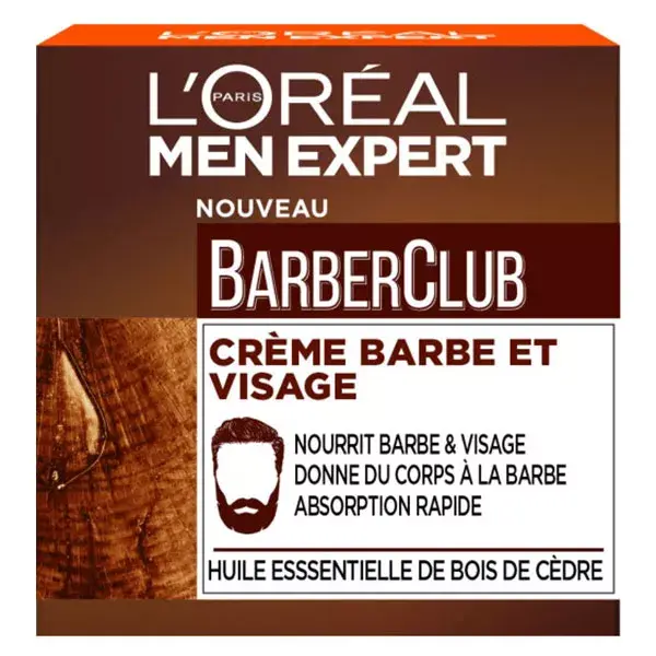 Creme para Barba e Rosto L'Oréal Men Expert Hairstyle BarberClub 50ml