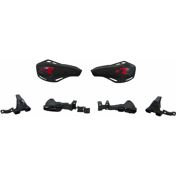 RTECHMX - Protèges Mains HP1 avec Kits de montage Noir / Rouge