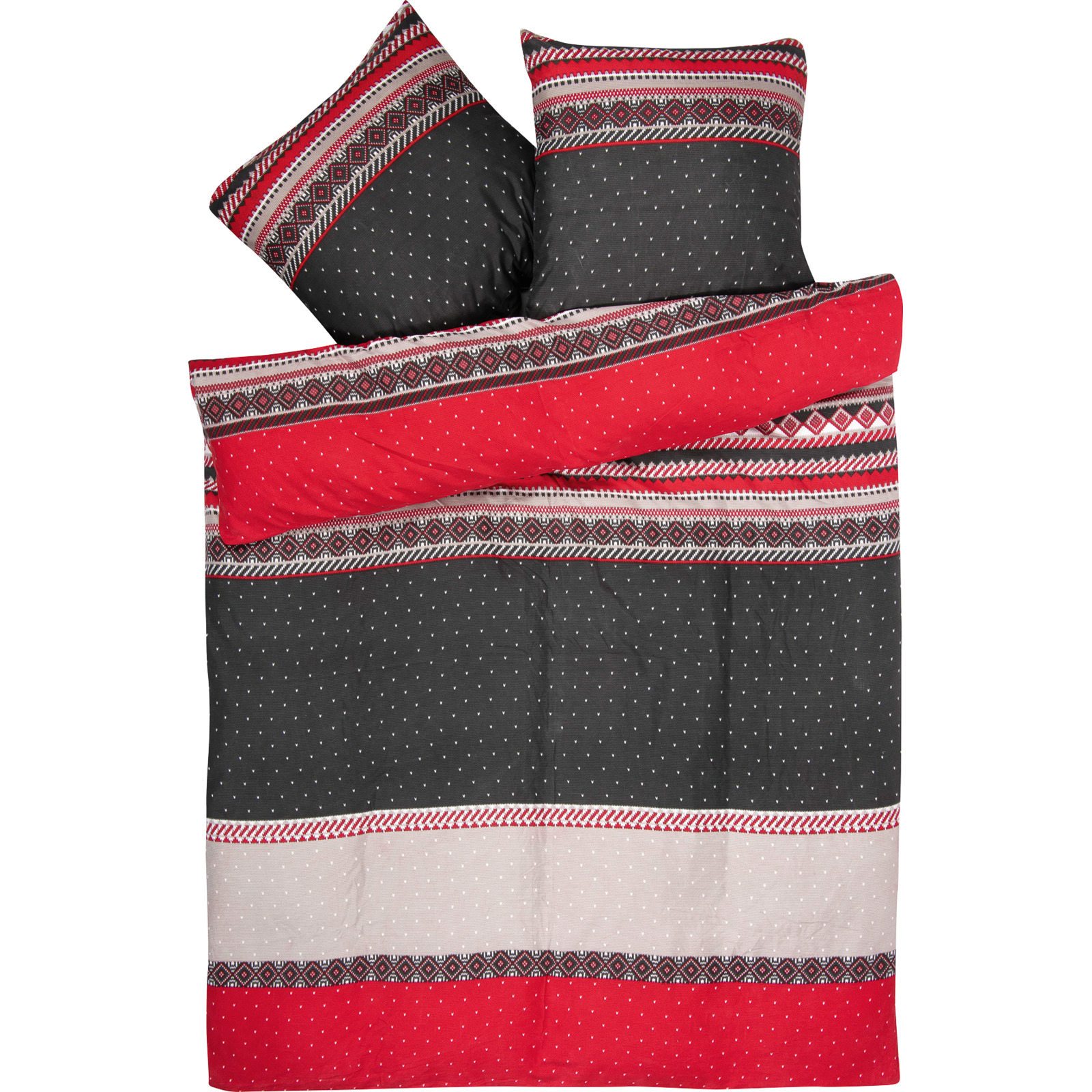 Bettwäsche Micro-Flanell mit winterlichem Motiv 160x210 65x100 Bettanzug Nord
