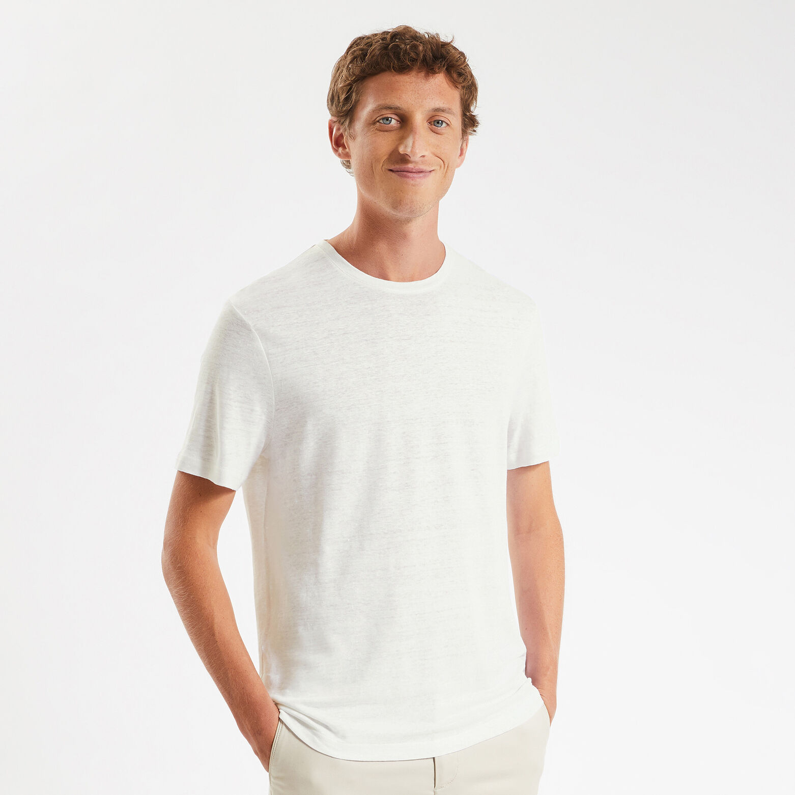 Tee shirt en lin Made in France Blanc