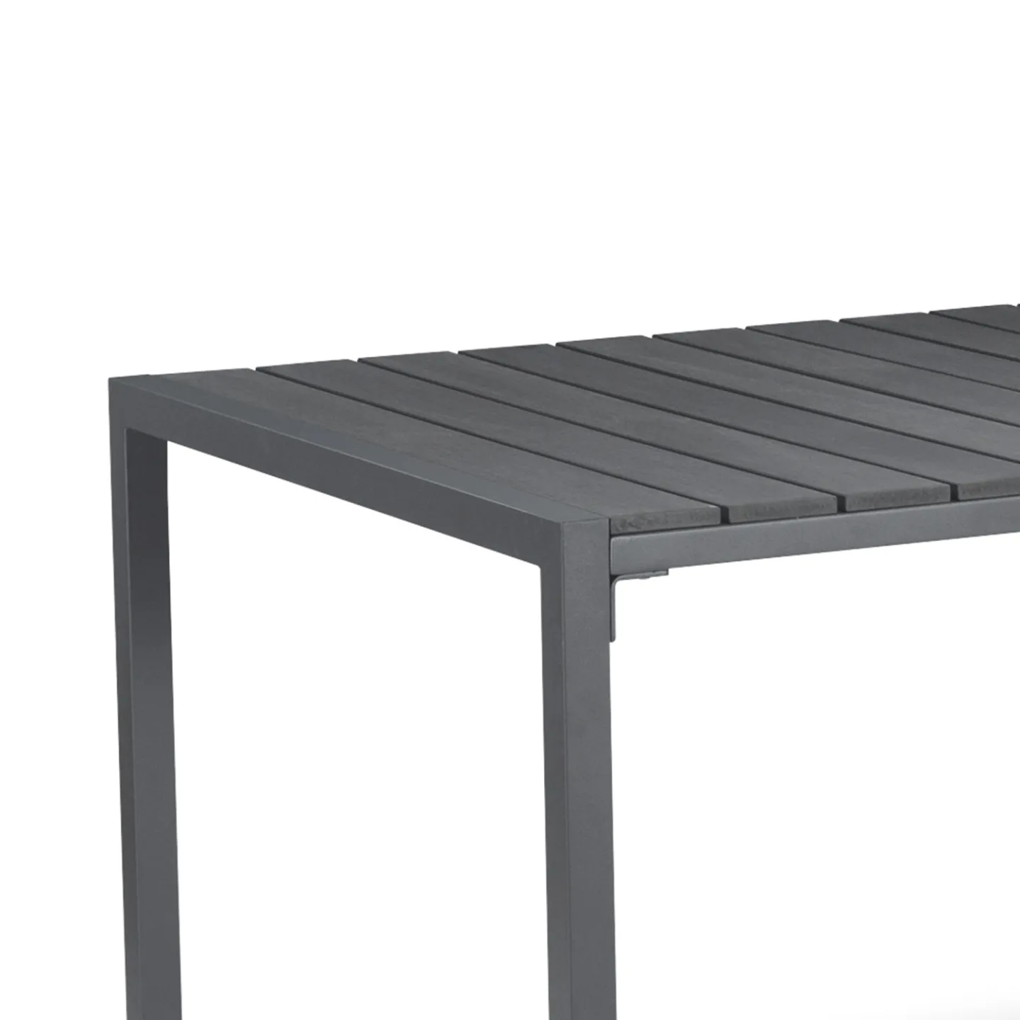 Salon de jardin POLY table 150 cm et 6 chaises empilables gris anthracite
