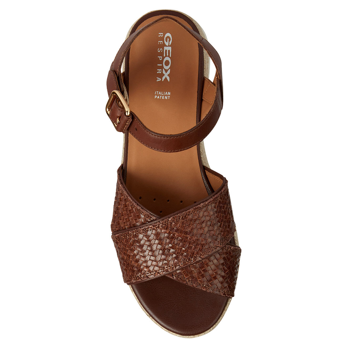 Geox Sandales en Cuir Eolie marron - Talon 5.5 cm