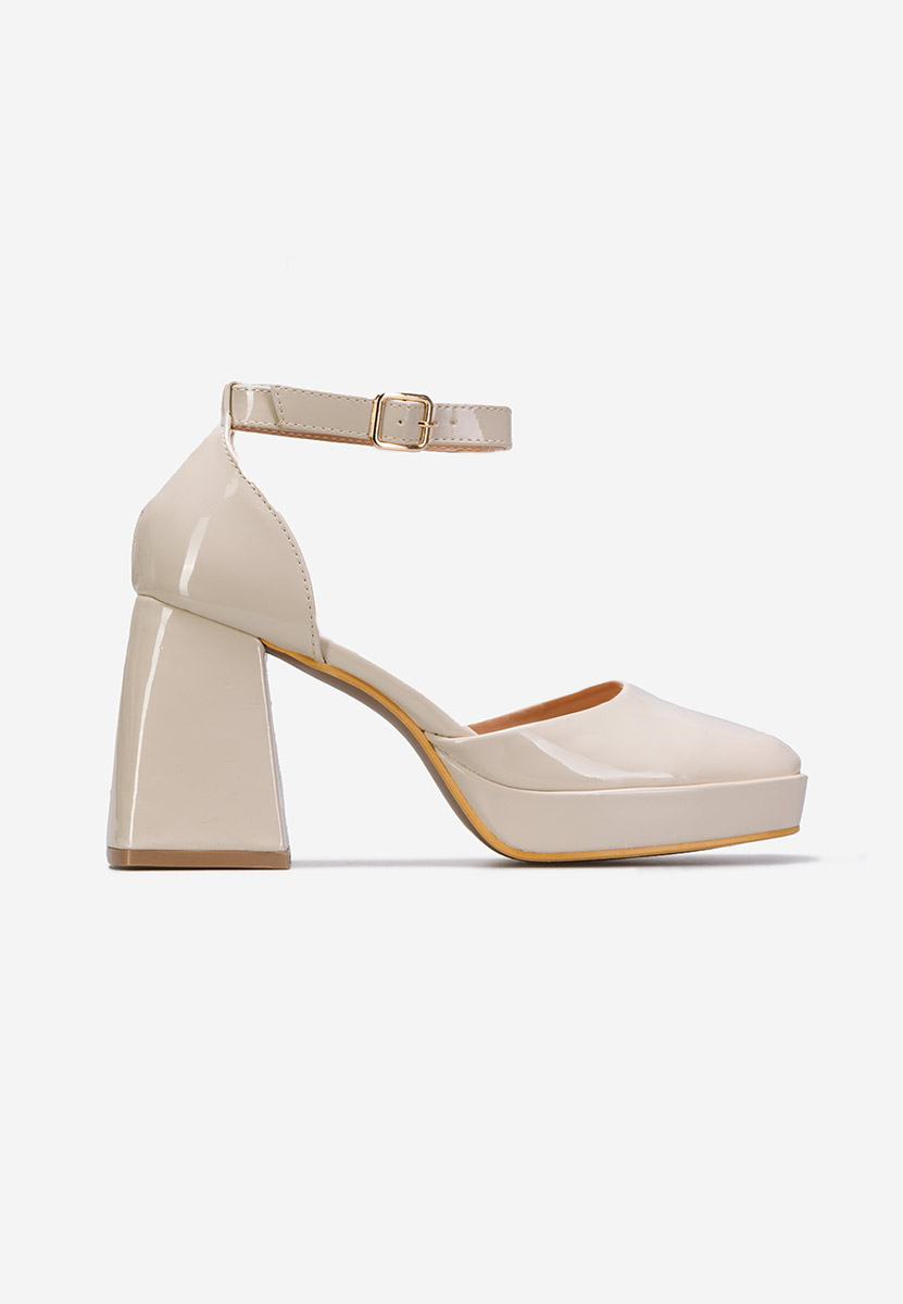 Chaussures à talon épais beige Ibia