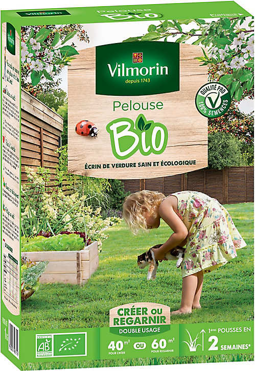 Graines de gazon bio Vilmorin 1kg