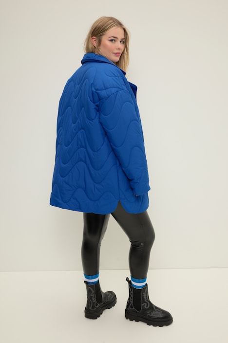 Steppjacke, Loose Shape, Wellenstepp, Reverskragen, Seitenschlitze