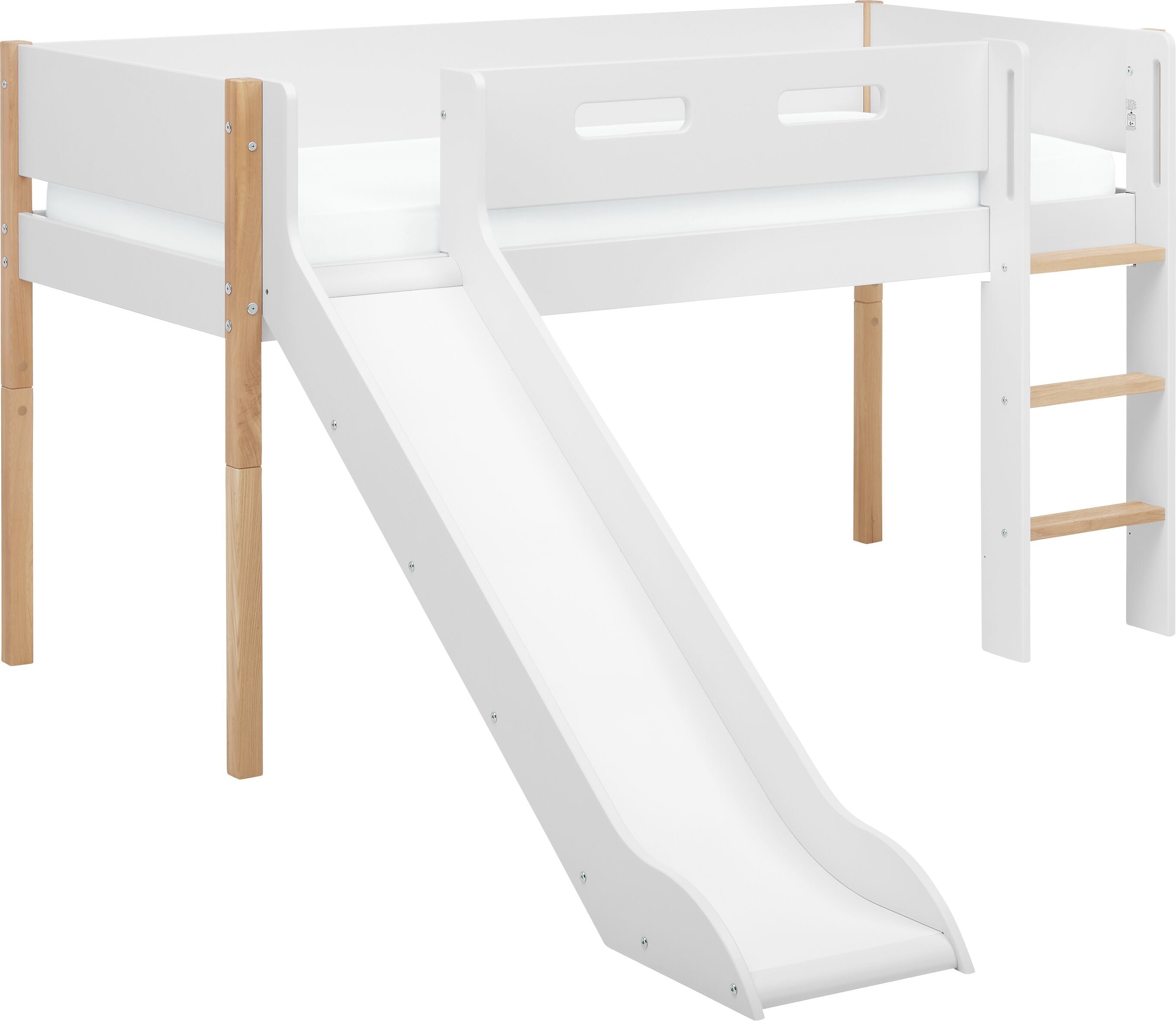 Flexa NOR Halbhochbett - Weiss / B: 109.0 cm x T: 210.0 cm x H: 120.0 cm