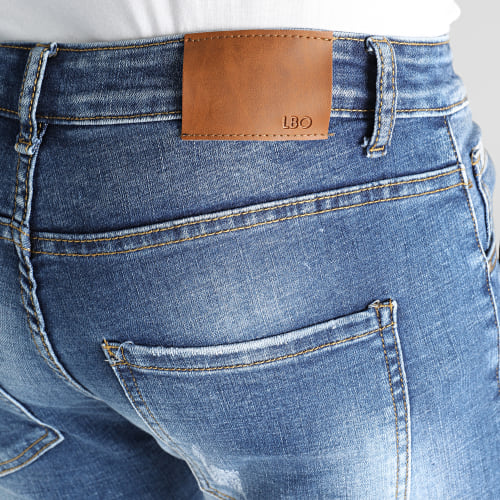 Jean Skinny Fit Avec Déchirures 0047 Denim Bleu Medium
