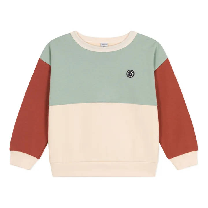 Petit Bateau Sweat Mael Colorbloc | Sauge