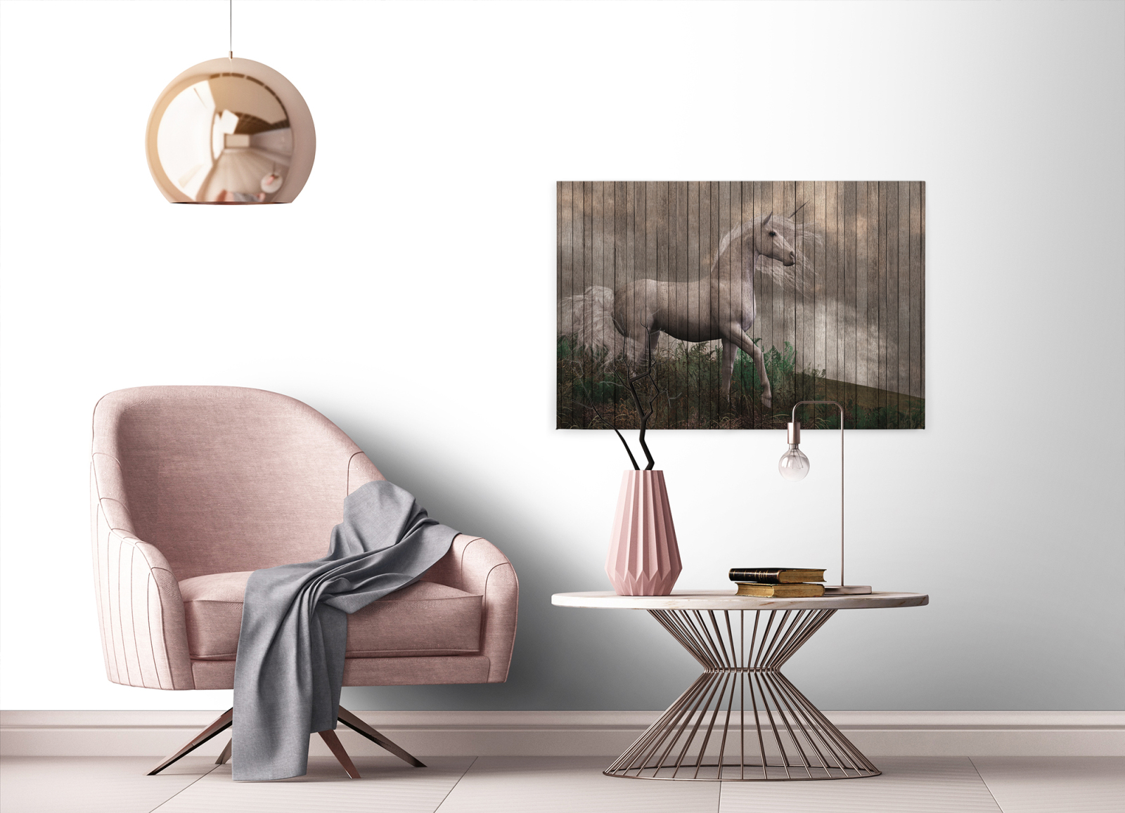 Leinwandbild TRAUMPFERD - grau - 90x60 cm