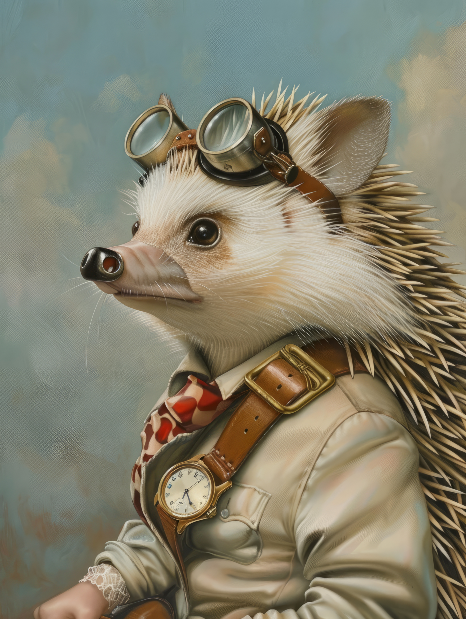 Canvas schilderij van een Egel 100x150 cm
