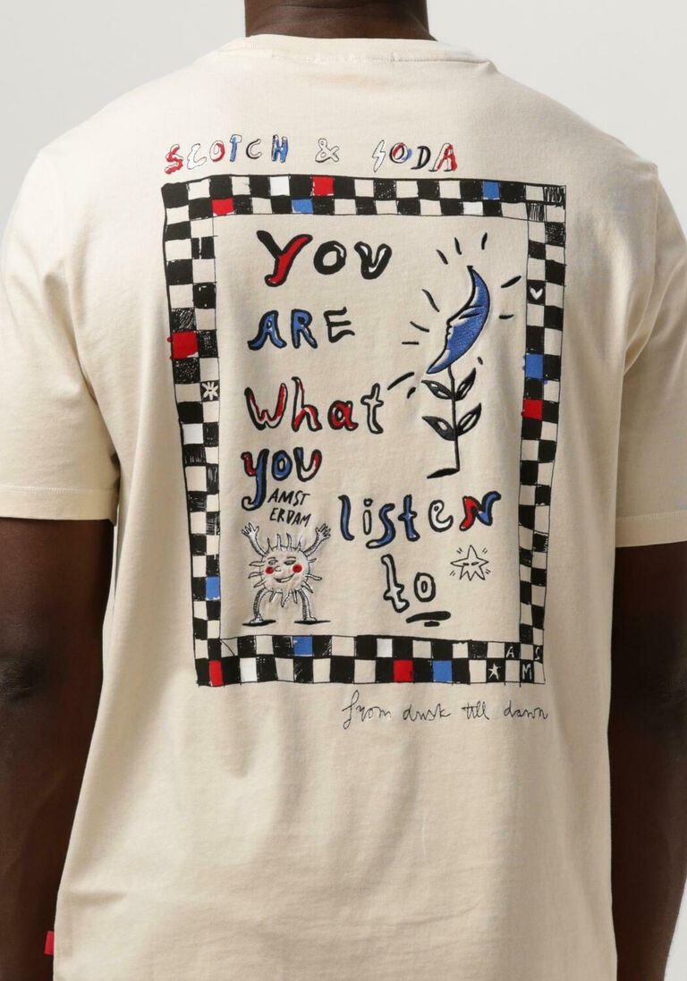 SCOTCH & SODA beige scotch & soda t-shirt music artwork t-shirt