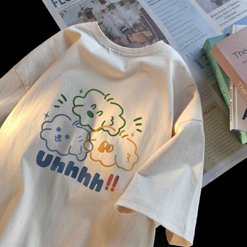 Sensarra - T-shirt met korte mouwen en cartoonletterprint