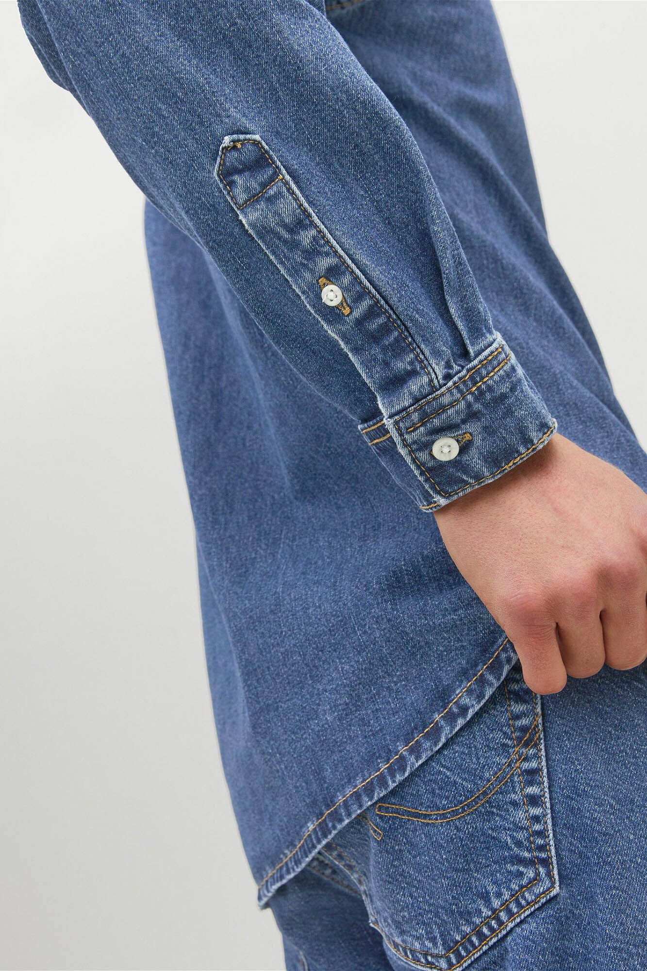 Camisa jeans de modelagem relaxada - Azul