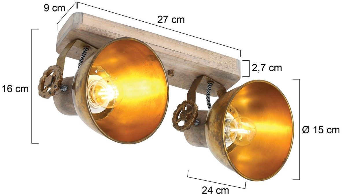 Plafondlamp 7969BR Gearwood Mexlite B27 x D9 cm