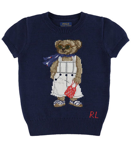 Polo Ralph Lauren T-Shirt - Strick - Navy m. Kuscheltier