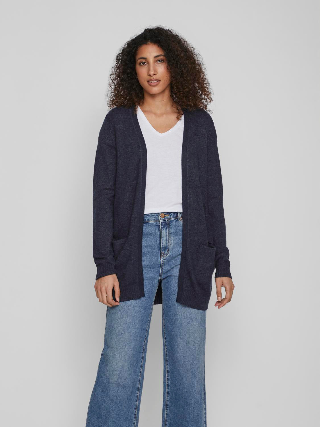 Vila  Viril Open L/S cardigan - Total Eclipse