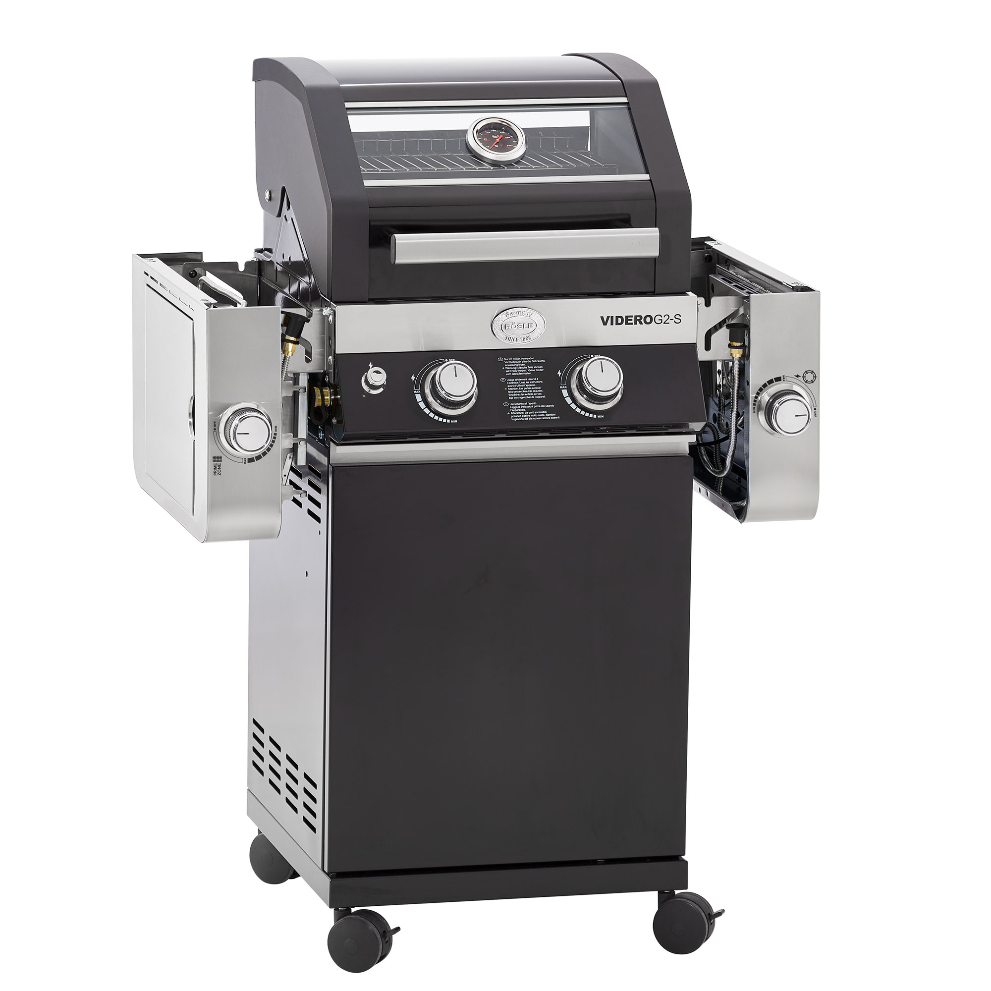 Gasgrill BBQ-Station VIDERO G2-S Vario+ schwarz 50 mbar
