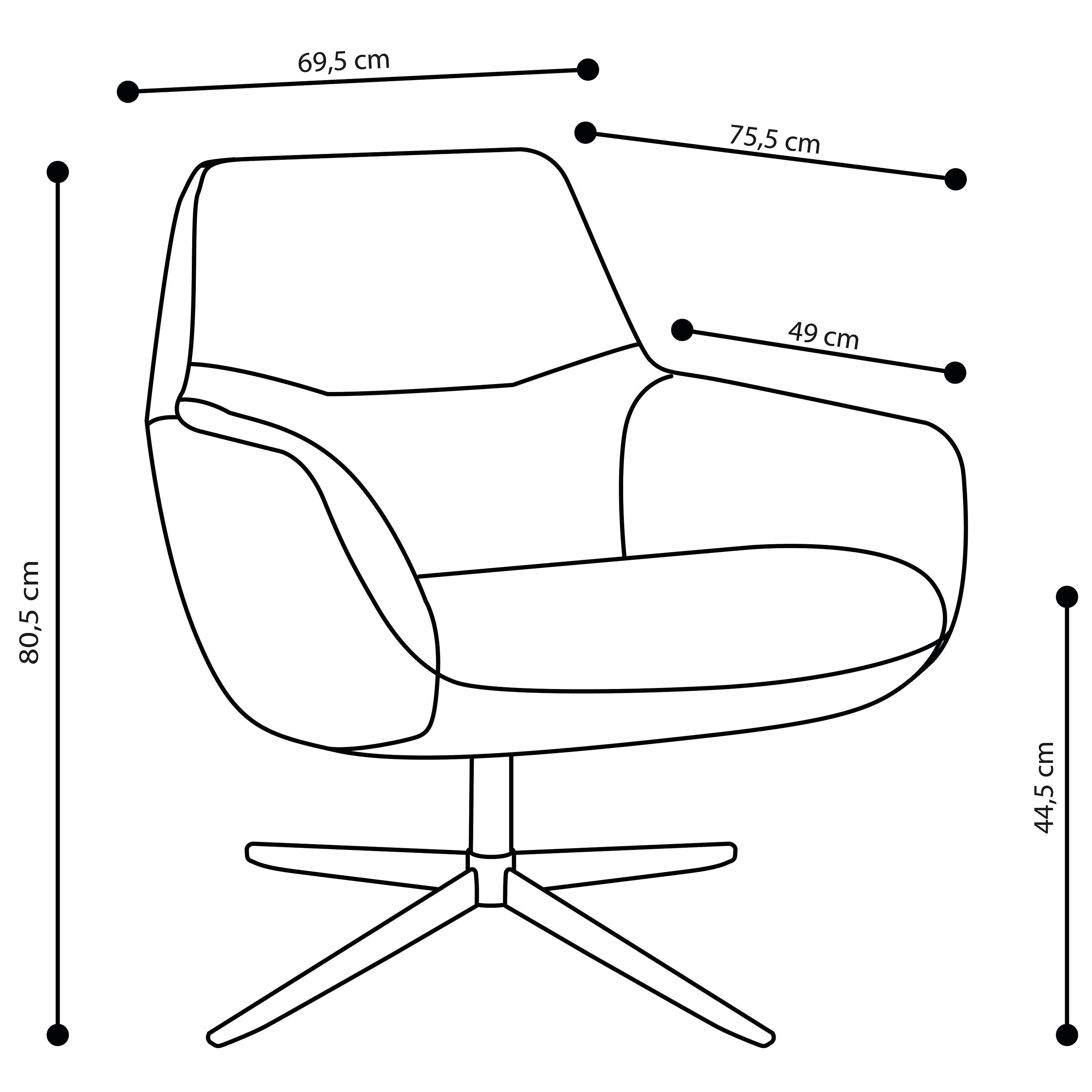 JARLEE Sessel - Blau / B: 70.0 cm x T: 76.0 cm x H: 82.0 cm