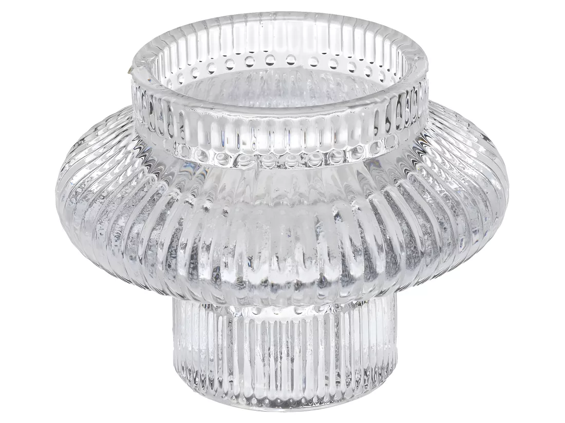 Lot de 3 Bougeoirs Chandeliers en Verre