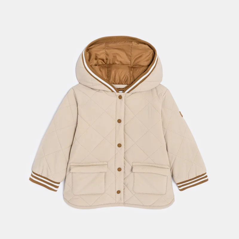 Manteau matelassé à capuche beige bébé garçon Beige