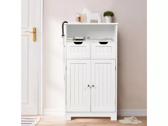 Meuble de rangement de salle de bain, Armoire Rangement de Toilette, Commode blanche de toilette/chambre 60 x 30 x 109 cm