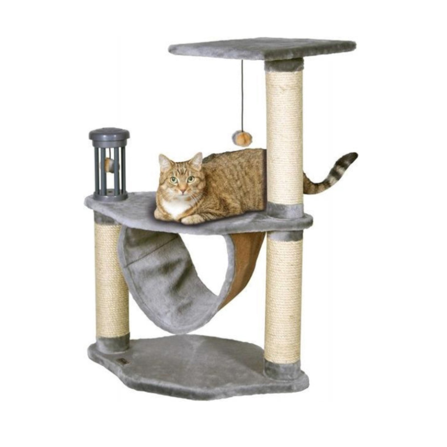 Arranhador de 3 níveis para gatos Flamingo Kairo, cinza.