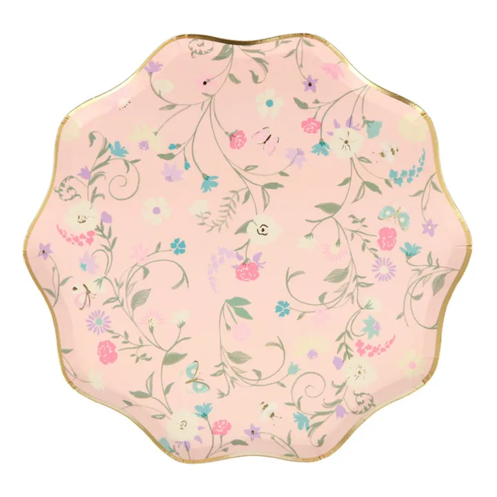 Meri Meri Petites assiettes en carton florales Ladurée - Set de 8