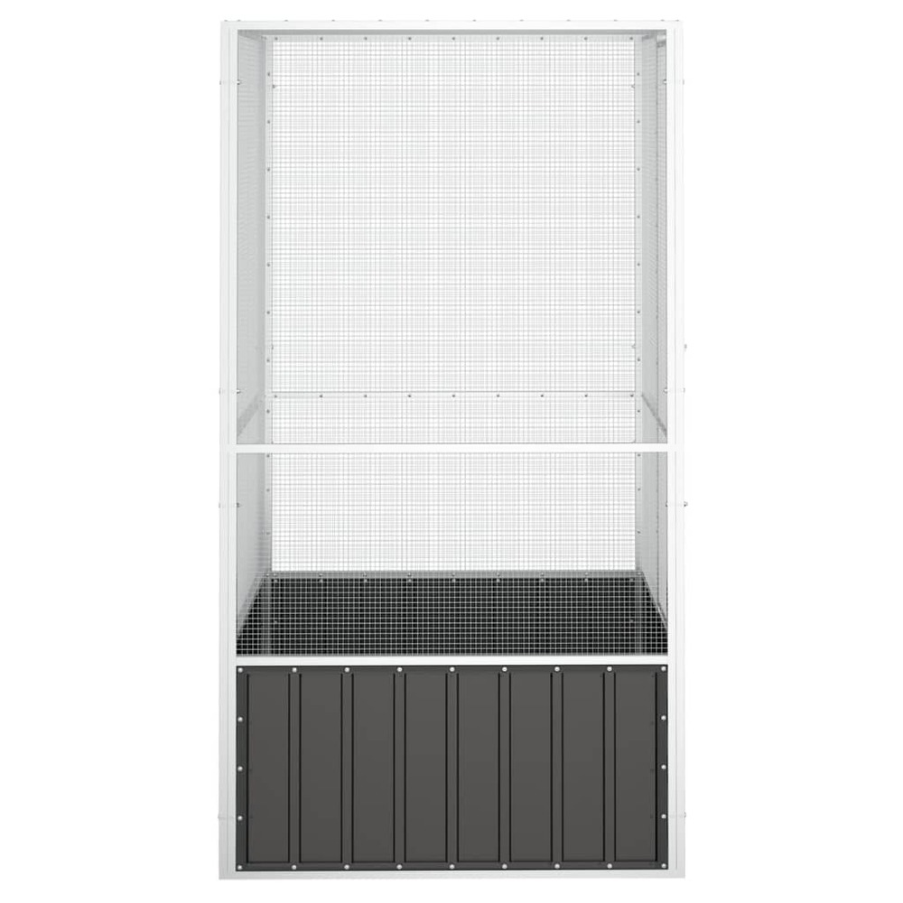 Cage à oiseaux anthracite 111x107x211,5 cm acier galvanisé