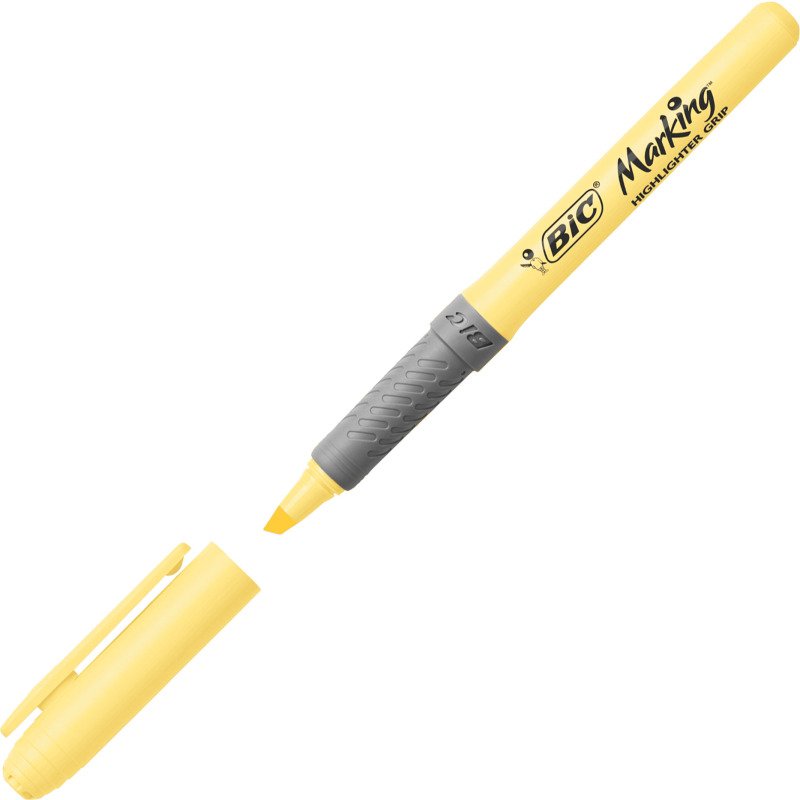 Surligneur Bic Highlighter Grip Pastel - Pochette de 5