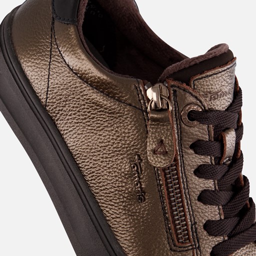 Tamaris Comfort Sneakers brons Leer