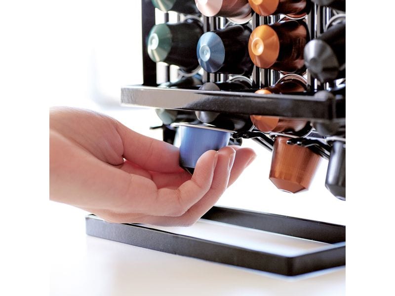 Yamazaki Kapselspender Tower Kapseln, Schwarz Kaffeekapselhalter