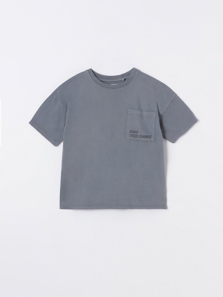 Camiseta com bolso - Chumbo