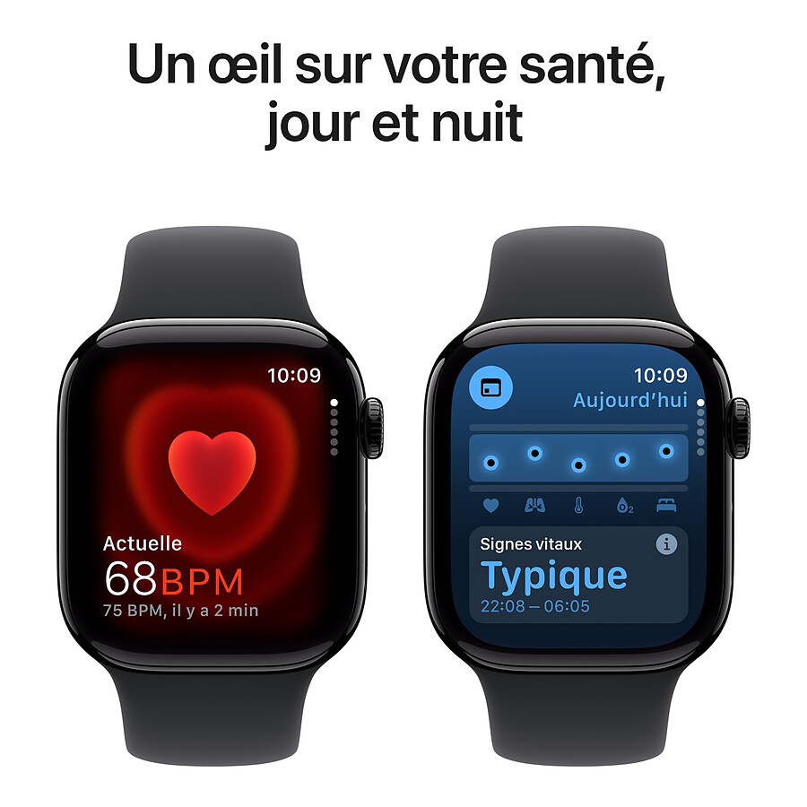 Apple Watch Series 10 GPS + Cellular - Aluminium Argent - Bracelet Sport Denim - 46 mm - Taille M/L