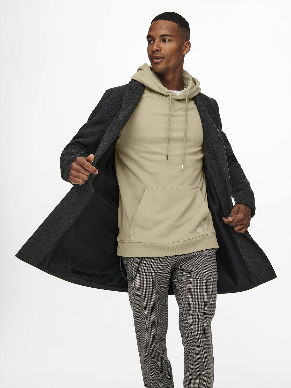 ONSJAYLON Mantel Dark Grey Melange