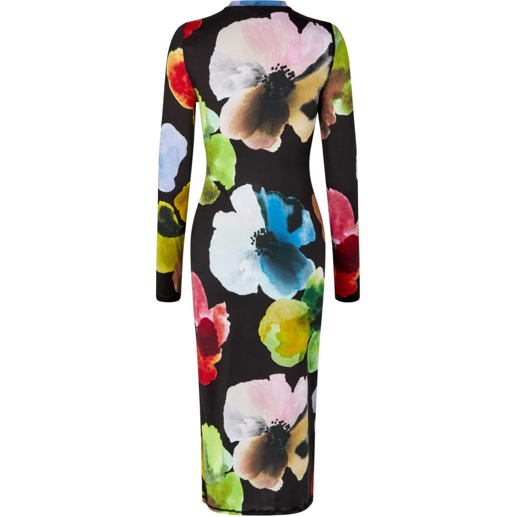 Stine Goya Pullover Long Sleeve Midi Dress, 2244 Stocking Jersey watercolor bloom